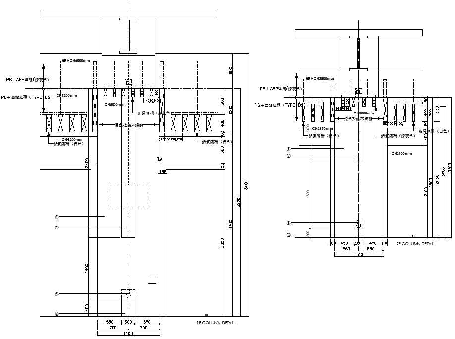 Column design Cross section CAD file