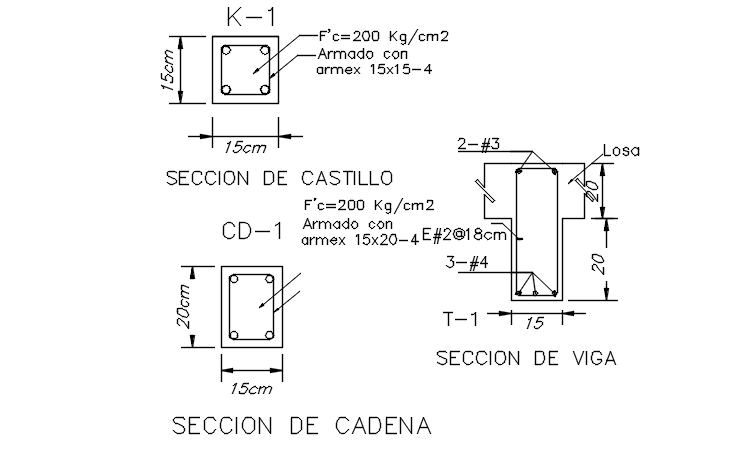 Column plan and elevation detail dwg file