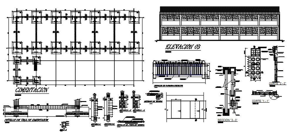 Column Layout Plan In DWG File