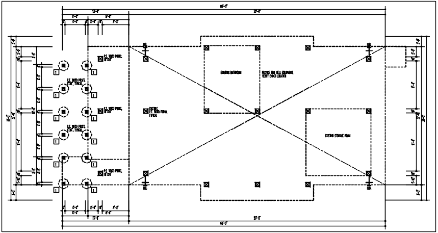 Column plan detail view dwg file