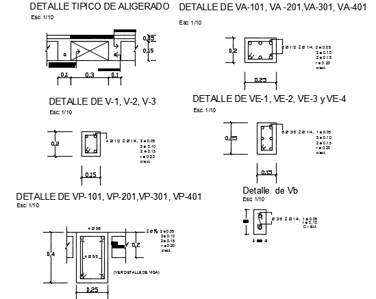 Column section detail dwg file