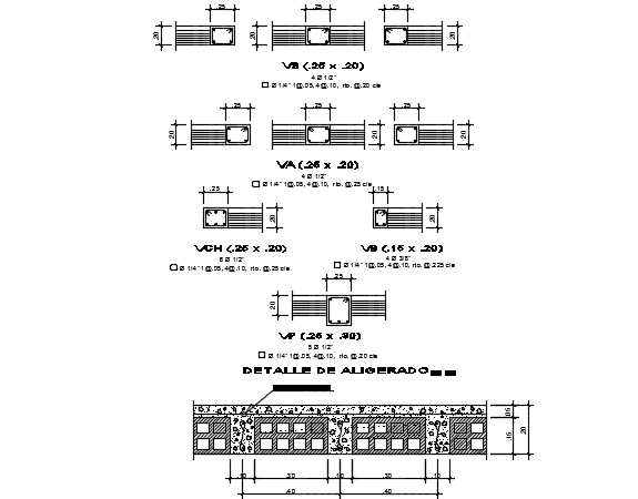Column section detail dwg file