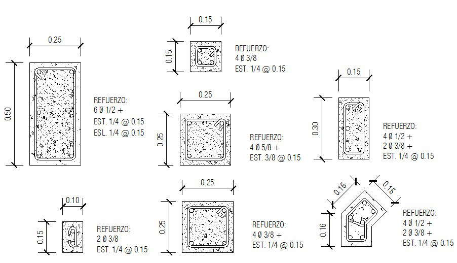 Column section detail dwg file