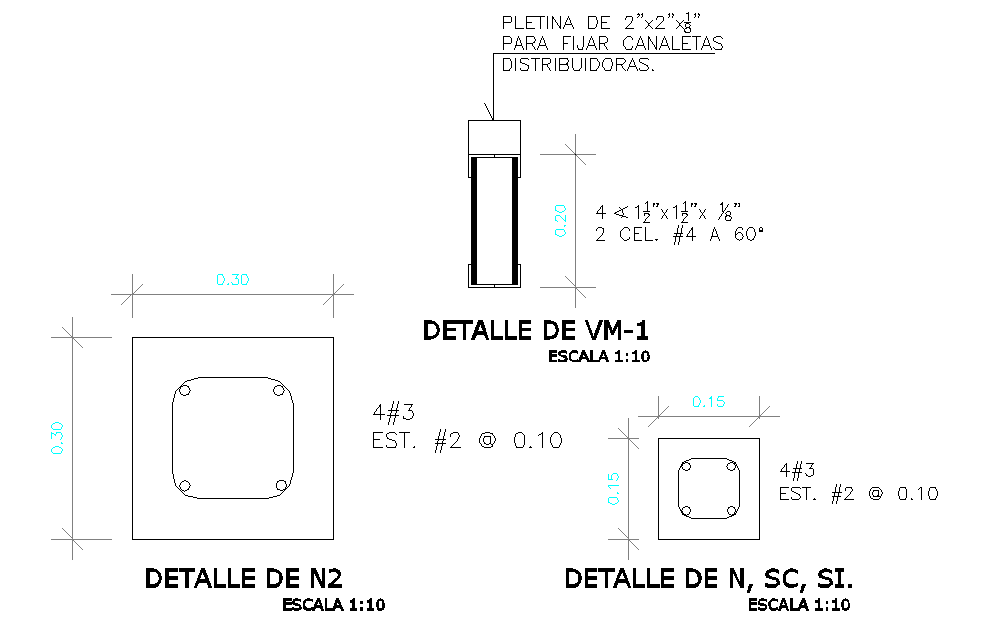 Column section plan autocad file