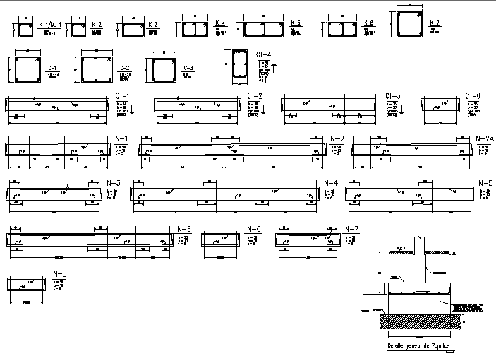 Column section plan detail dwg file