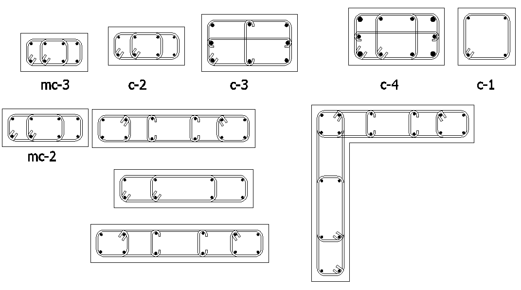 Column section plan dwg file