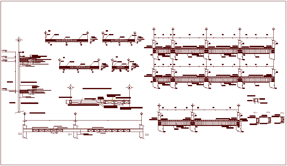 Column view with structural detail dwg file