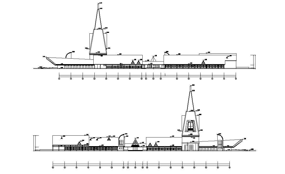 Commerce Building Elevation AutoCAD File 