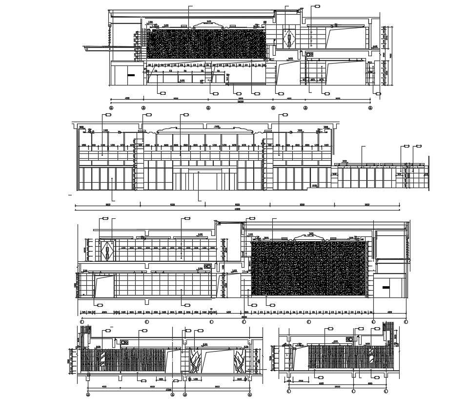 Commerce Building Section Design CAD Drawing  