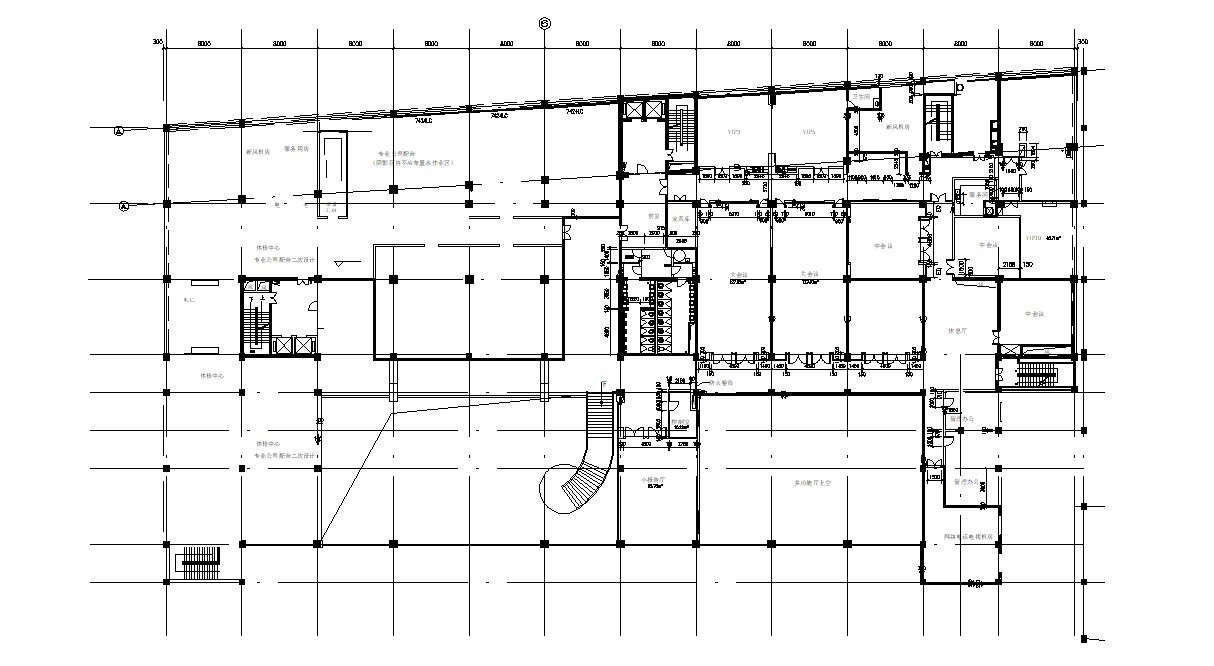 Commercial Building Design Column Layout CAD Plan 