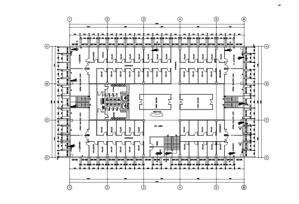 Commercial Building Floor Plan Free CAD File 