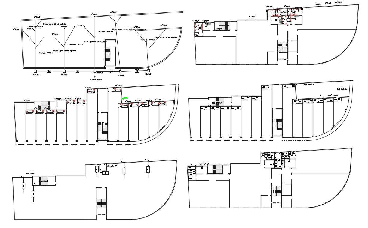 Commercial Building Floors Plan CAD File  