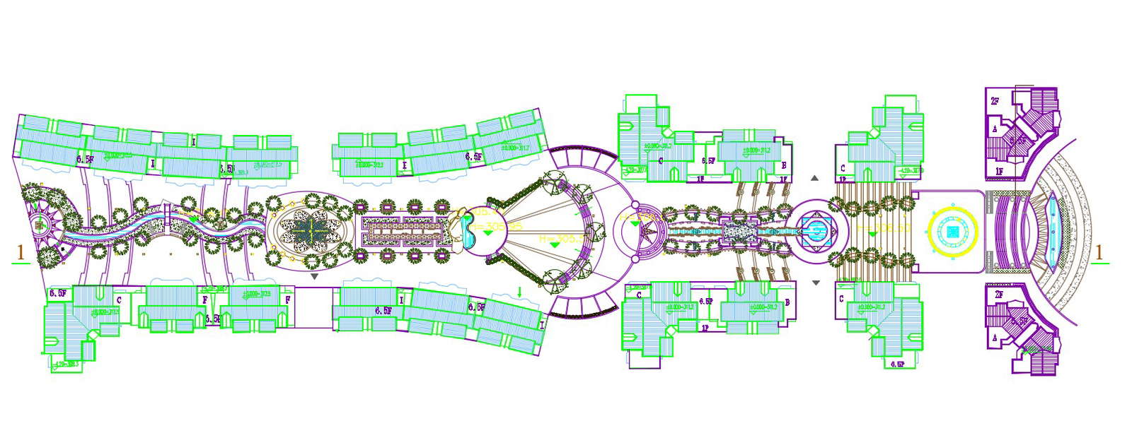 Commercial Building Landscape Plan CAD File 