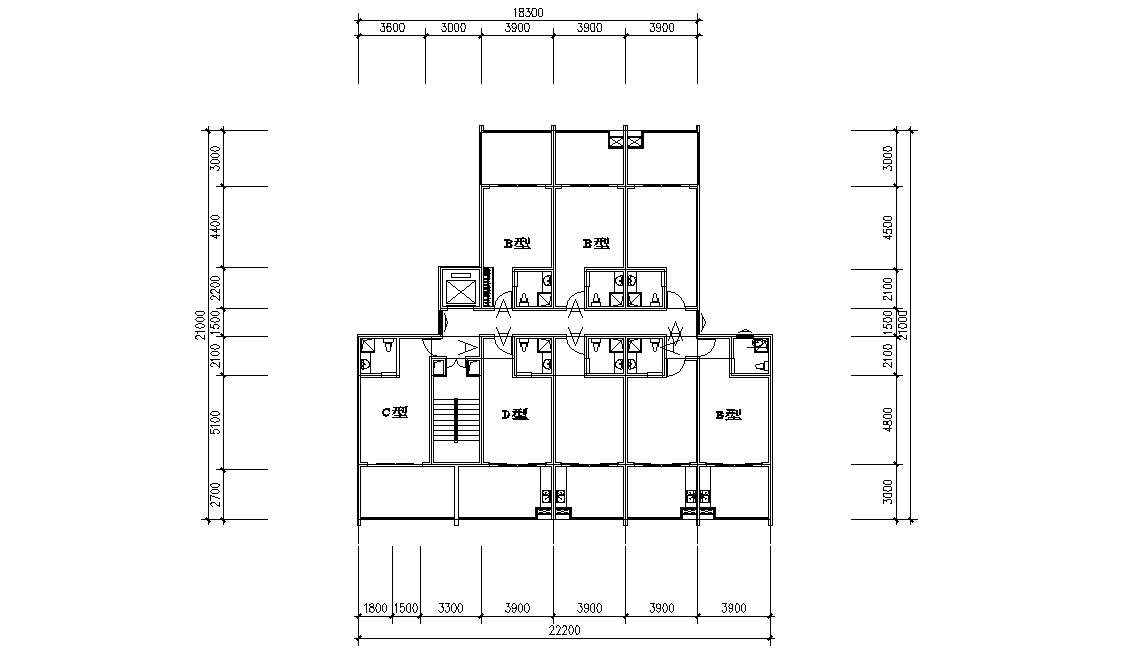 Commercial Building Layout Plan DWG File