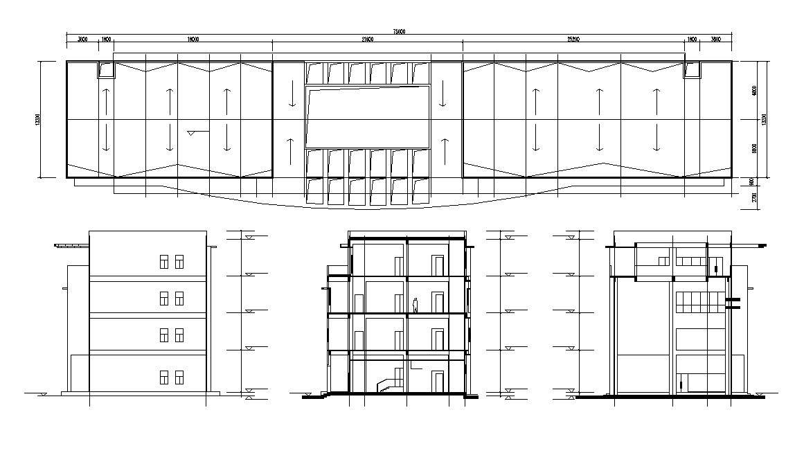 Commercial Building Plan AutoCAD Drawing 