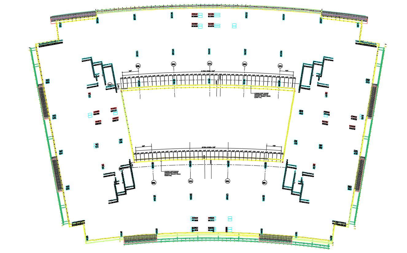 Commercial Building Roof Plan DWG File