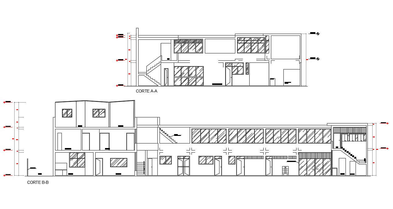 Commercial Building Section CAD Drawing