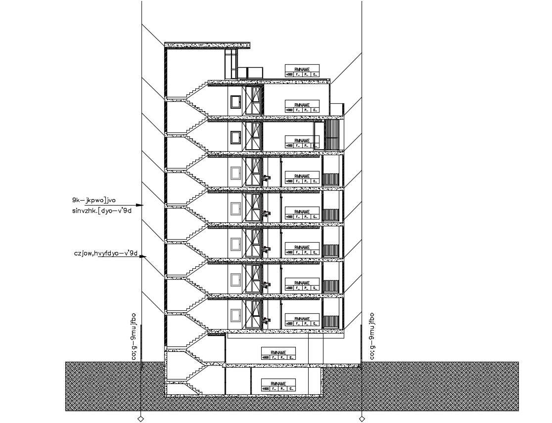 Commercial Building Section Plan