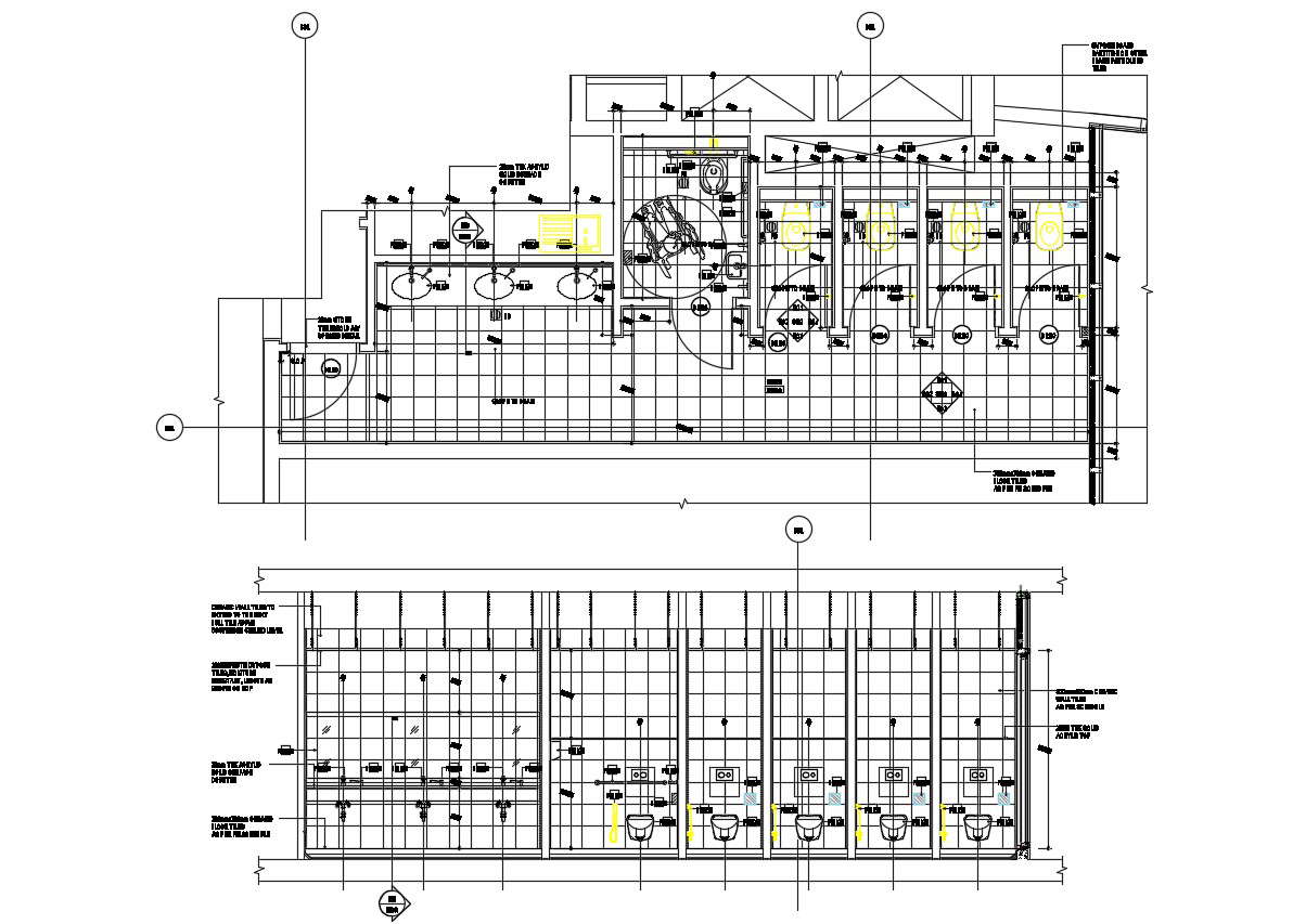 Commercial Building Toilet Plan DWG File