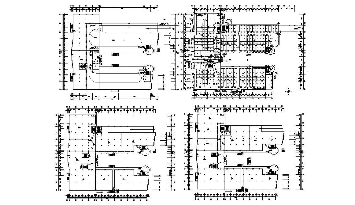 Commercial Building Working Plan CAD Drawing 