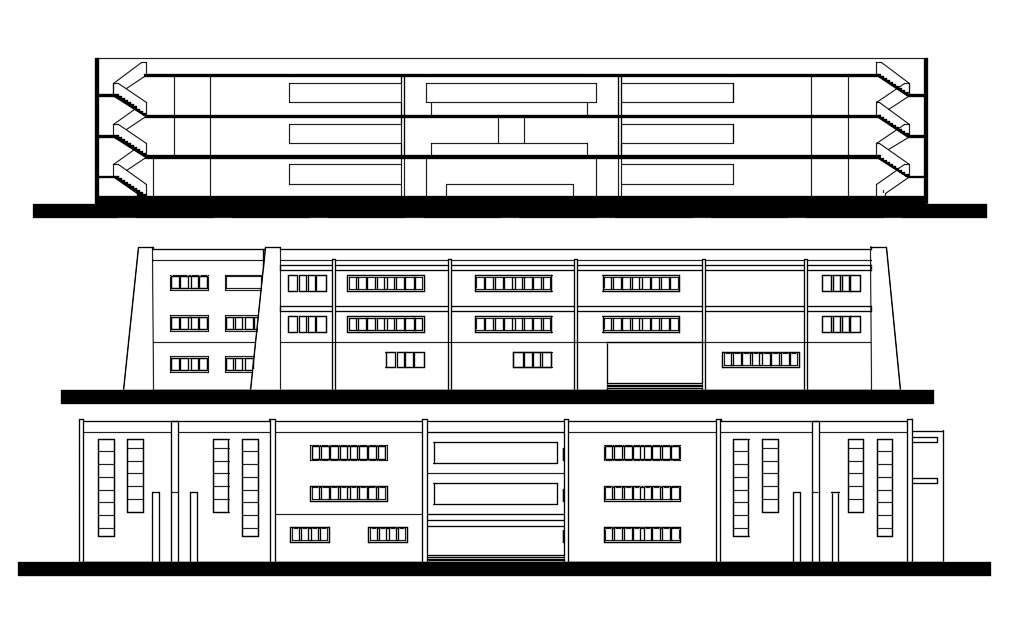 Commercial Complex Elevation CAD File Free Download 