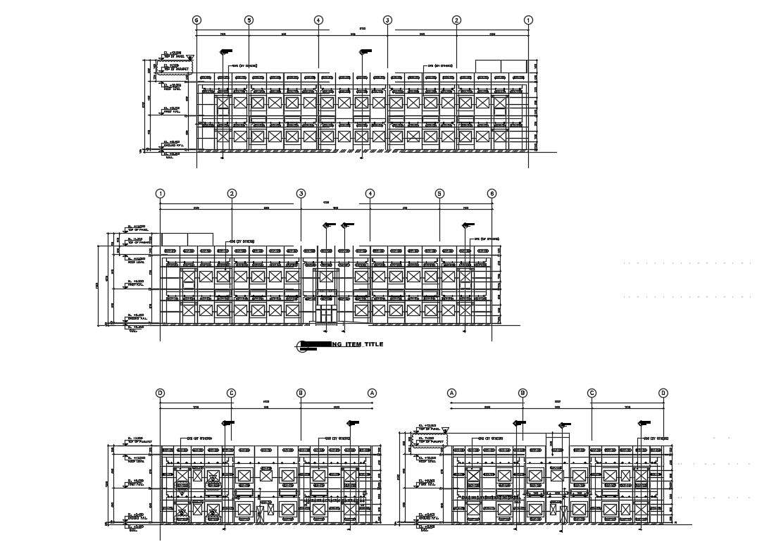 Commercial Complex Elevation CAD File