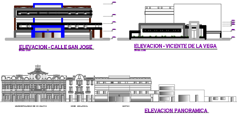 Commercial Elevation working detail dwg file