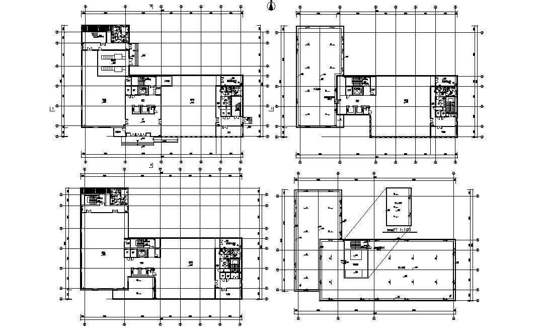 Commercial Floor Plan With Working Set AutoCAD File Free 