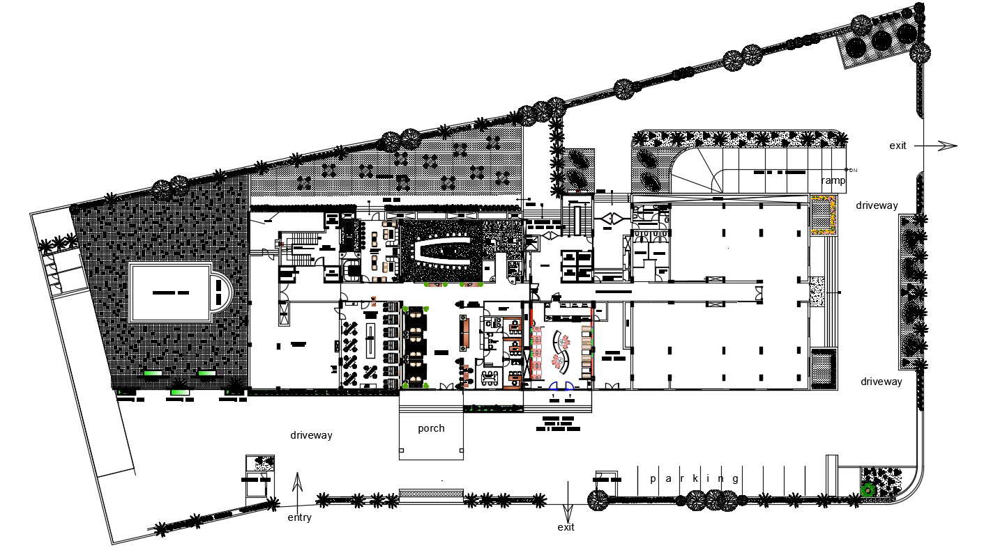 Commercial Ground Floor CAD File Free 
