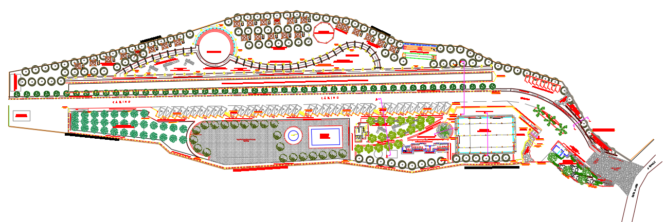 Commercial Landscaping layout plan detail dwg file