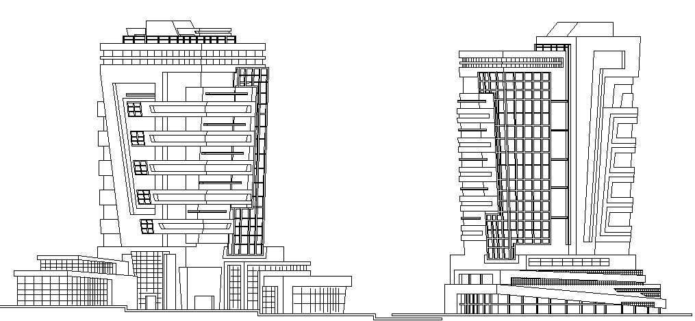 Commercial building design dwg file