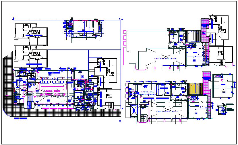 Commercial building floor plan detail dwg file