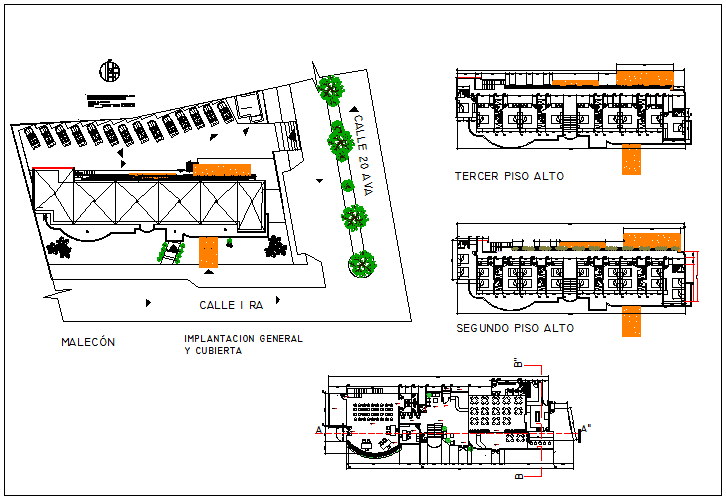 Commercial building floor plan detail view dwg file