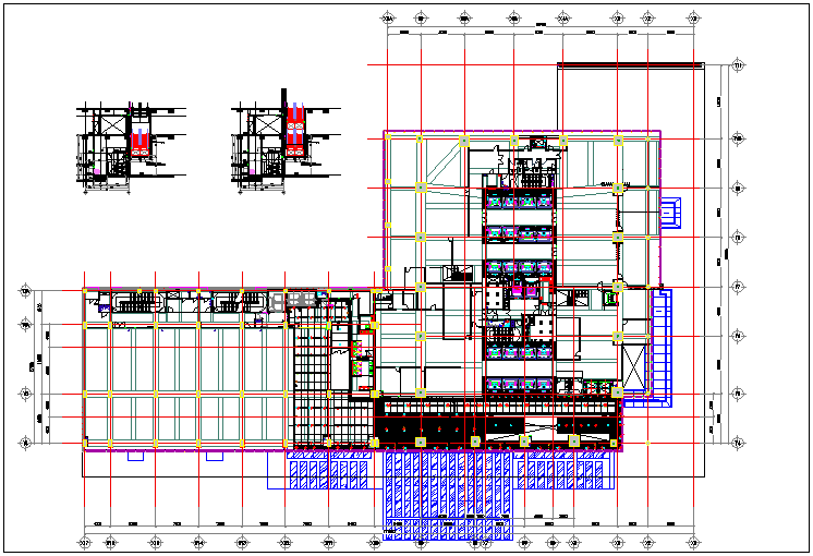 Commercial building floor plan detail view dwg file