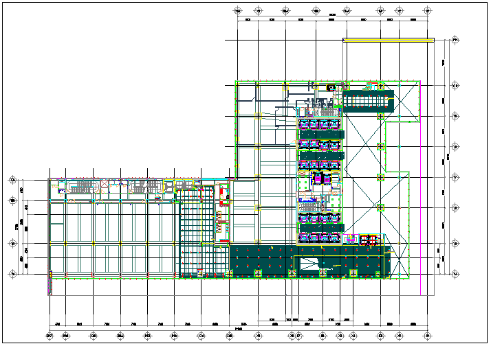 Commercial building floor plan detail view dwg file