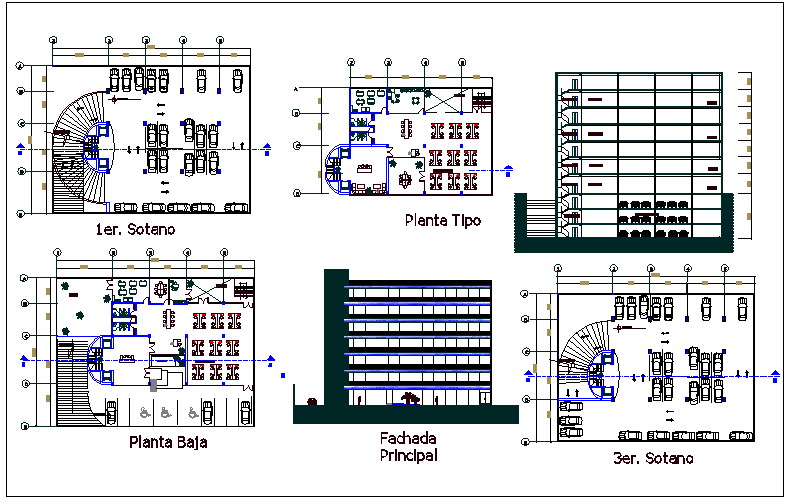 Commercial building floor plan detail view dwg file