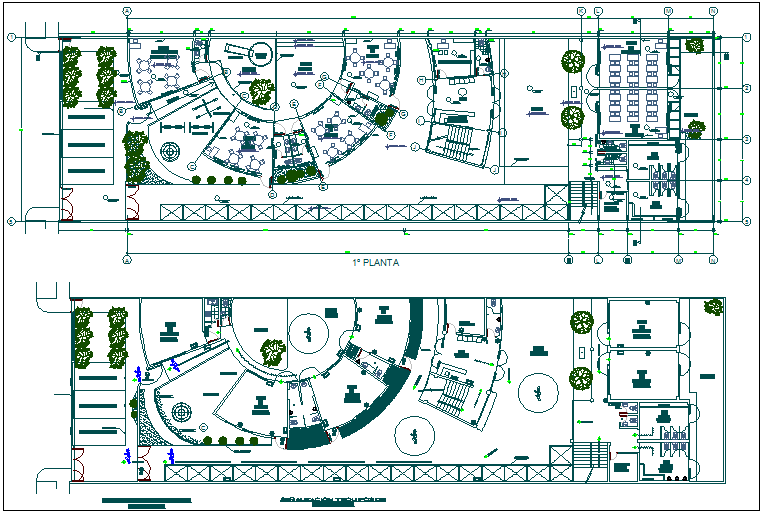 Commercial building floor plan view detail dwg file