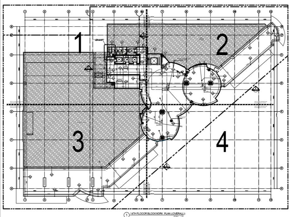 Commercial building floor plan with all detail