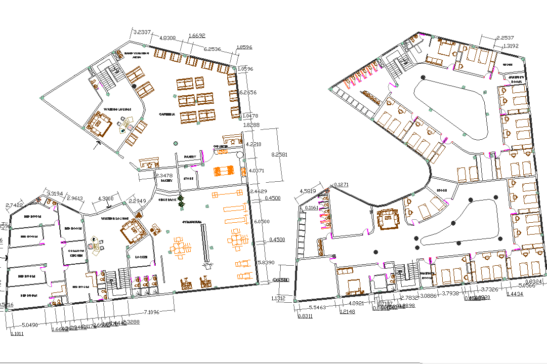 Commercial building plan detail dwg file