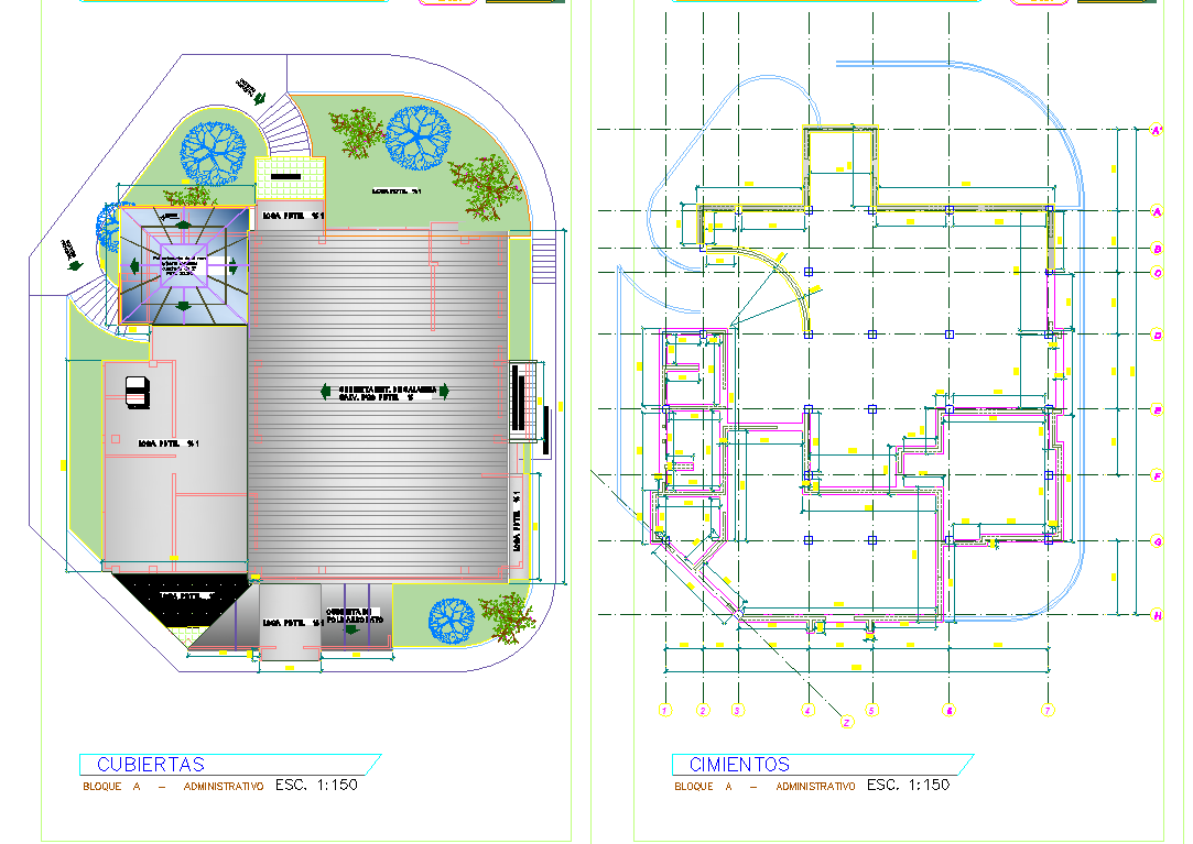 Commercial building plan detail dwg file