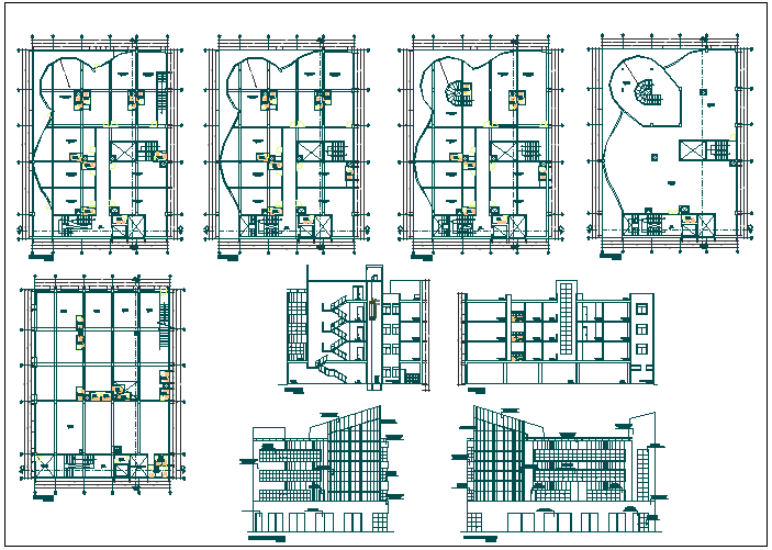 Commercial building plan detail view dwg file