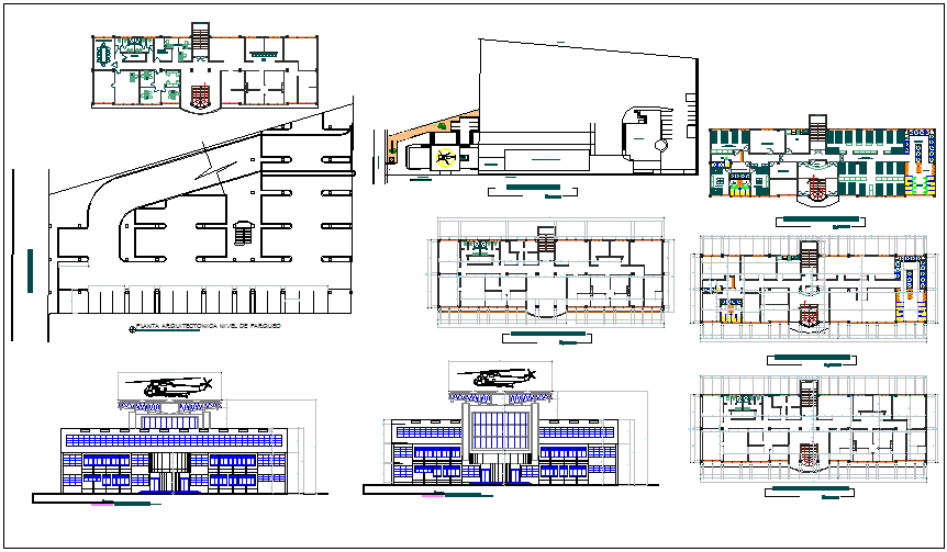 Commercial building plan detail view dwg file