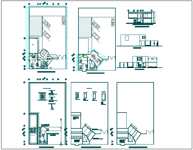 Commercial building plan detail view dwg file