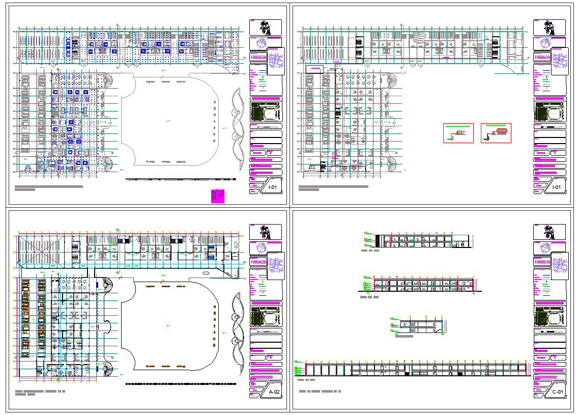 Commercial building plan detail view dwg file