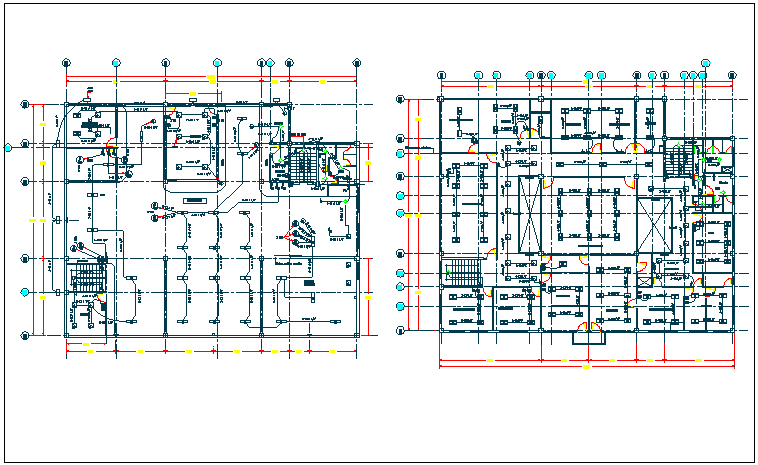Commercial building plan view detail dwg file
