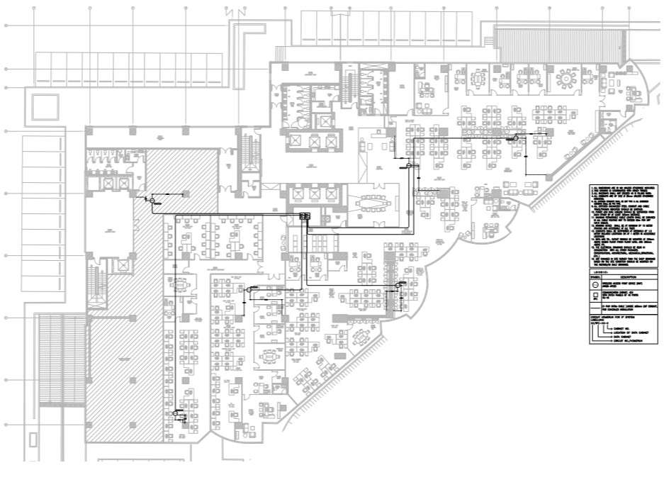 Commercial building wireless access point over all layout.