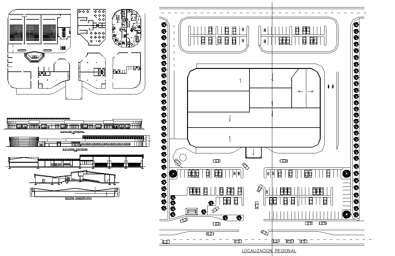 Commercial center dwg file
