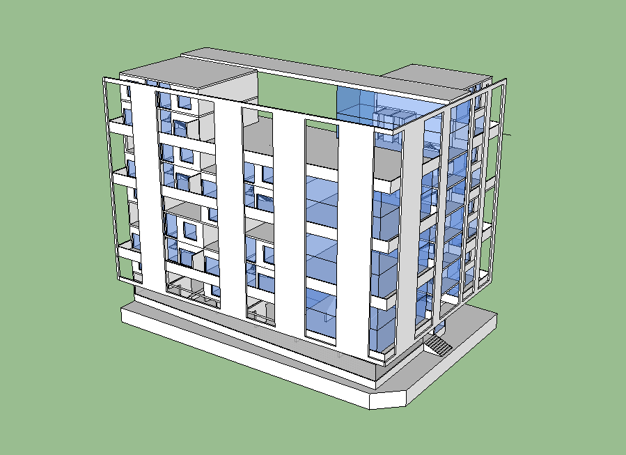 Commercial Building 3D Interior Model for Office Space Planning