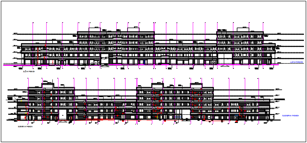 Commercial elevation plan detail dwg file