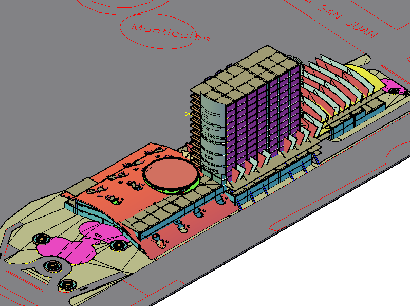 Commercial high rise 3 D plan dwg file